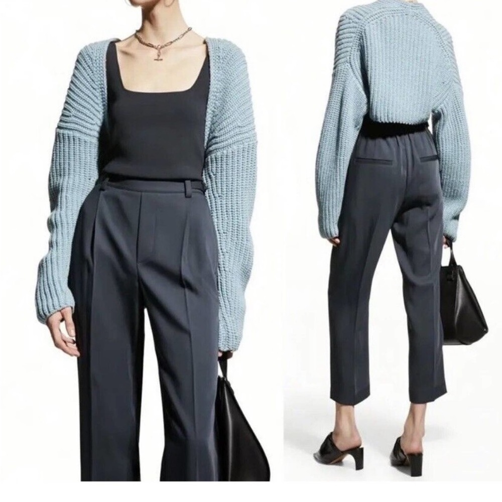 VINCE lofty rib bolero in blue NWT